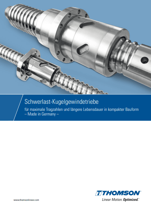 Thomson Schwerlast-Kugelgewindetriebe Katalog DE