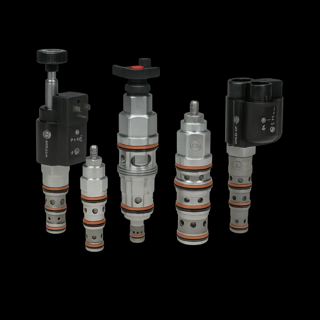 Vestavné, brzdné a spouštěcí brzdné hydraulické ventily