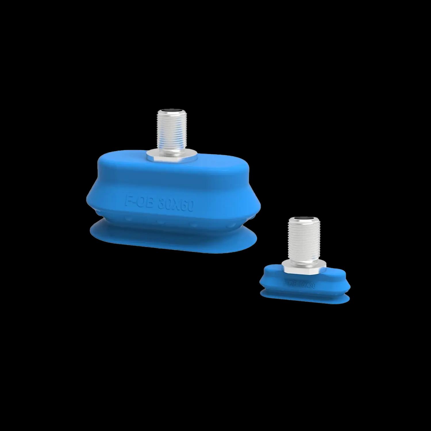 Series F-OB oval bellows suction cups for food, detectable (10 x 30 – 30 x 60 mm)