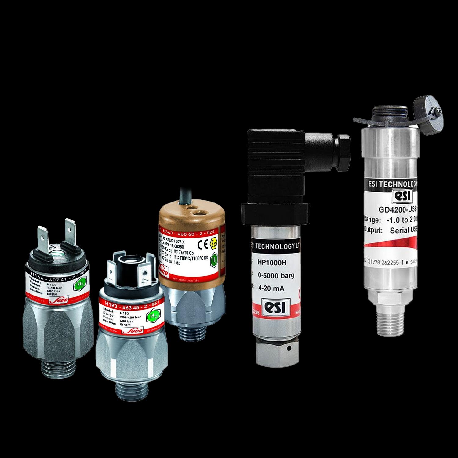 Tlakové spínače a snímače pro aplikace využívající vodík