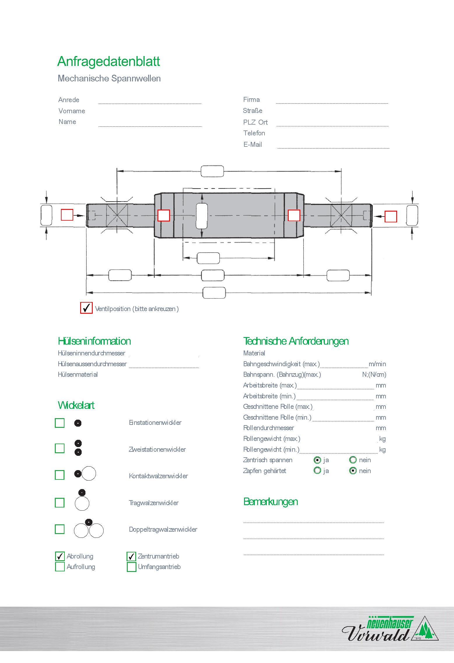 Anfragedatenblatt Mechanische Spannwellen
