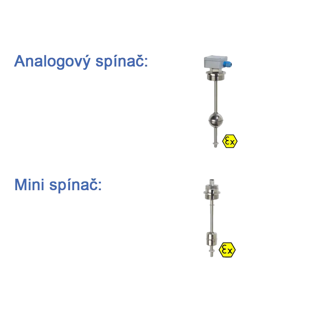 Plovákové spínače s ochranou proti výbuchu ATEX