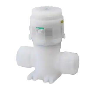 Luftbetätigtes Ventil für chemische Flüssigkeiten – Metallfreie Ausführung (Serie AMD*1M)