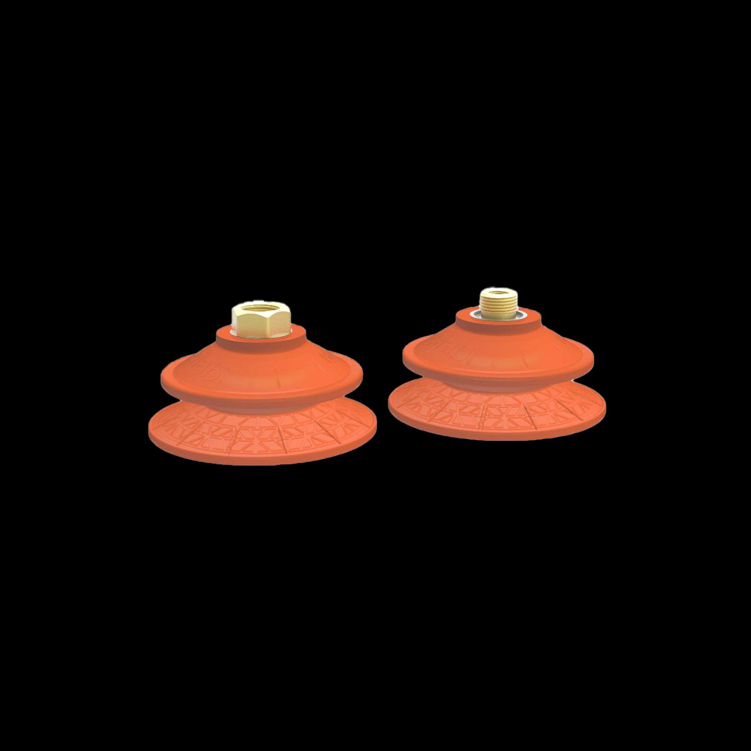 Series BFFT flat friction bellows suction cup, for thin metal sheets (50 – 90 mm)