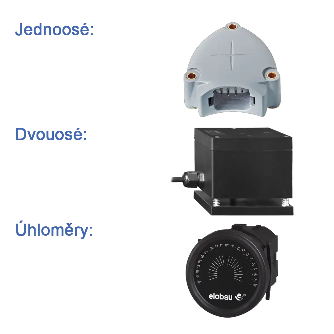 Jednoosé, dvouosé snímače náklonu, úhloměry