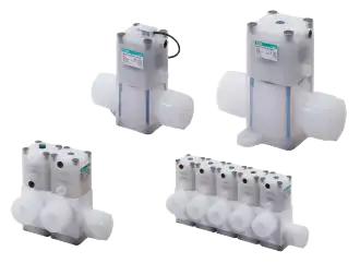 Druckluft betriebene Ventile für chemische Flüssigkeiten