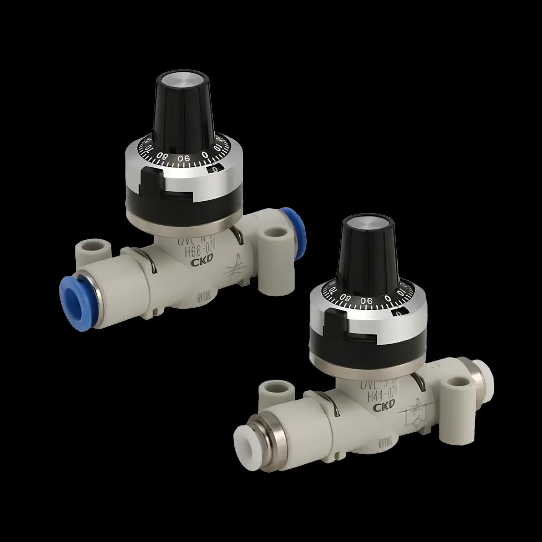 Jehlové ventily s nastavitelnými stupnicemi řady DVL