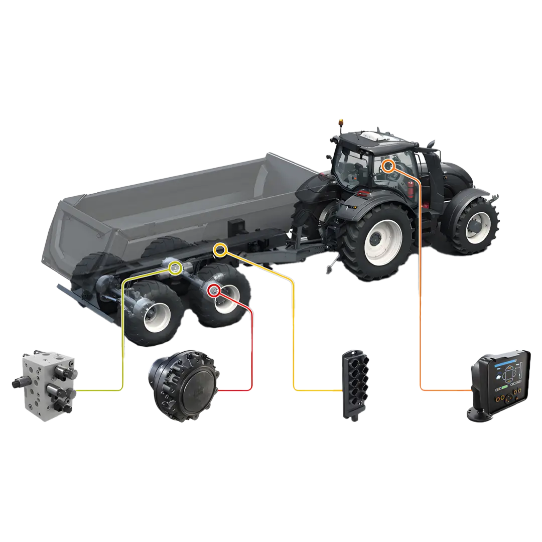 Pomocný hydropohon pro přívěsy a návěsy