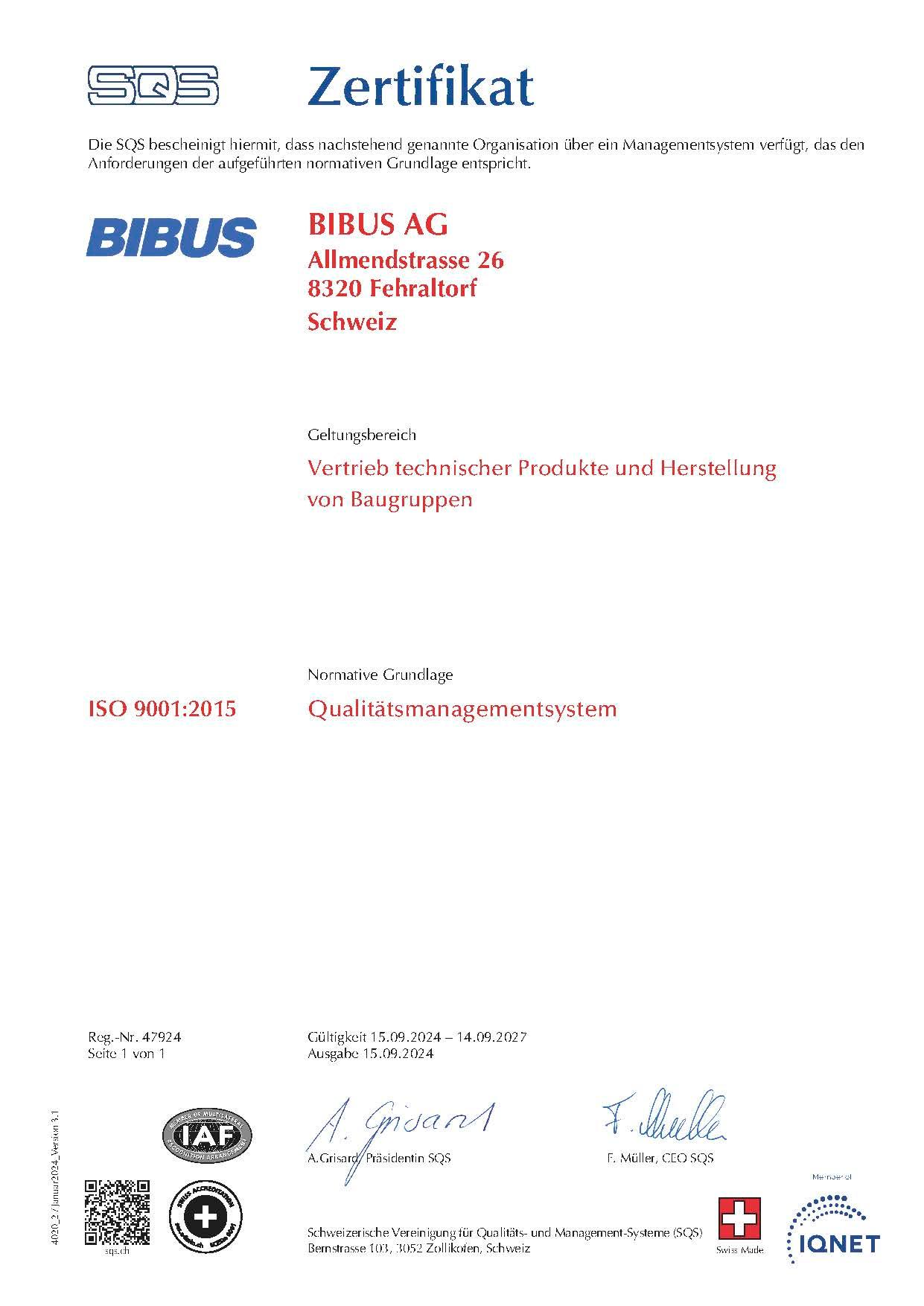 BIBUS AG Qualitätssicherung SQS 15092024 DE