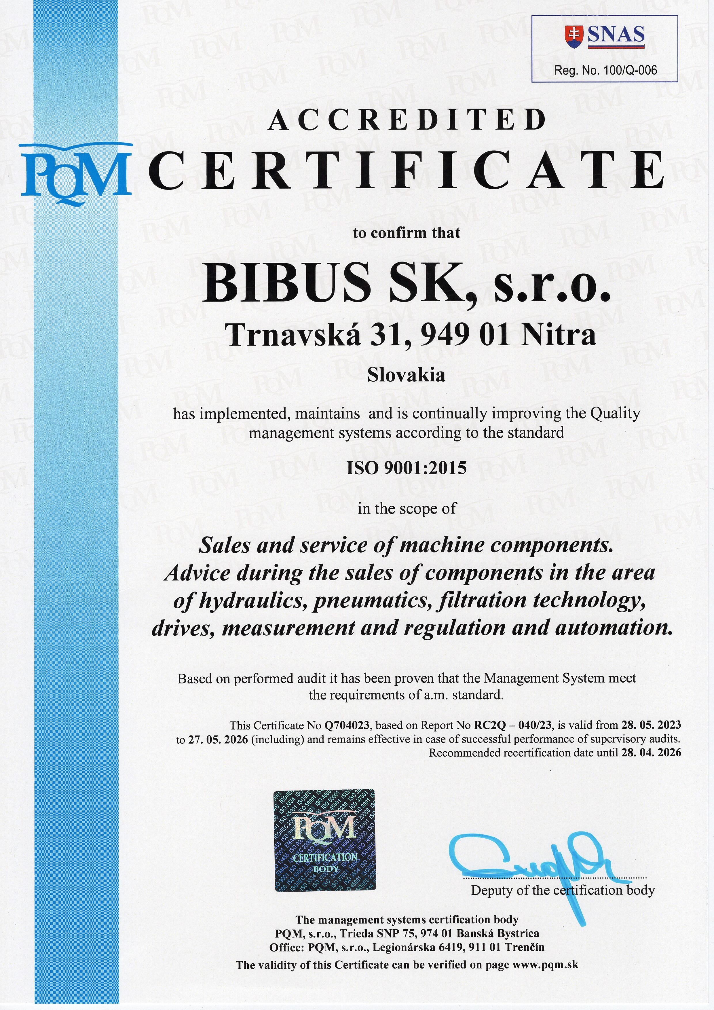 ISO Certifikat 2023 EN