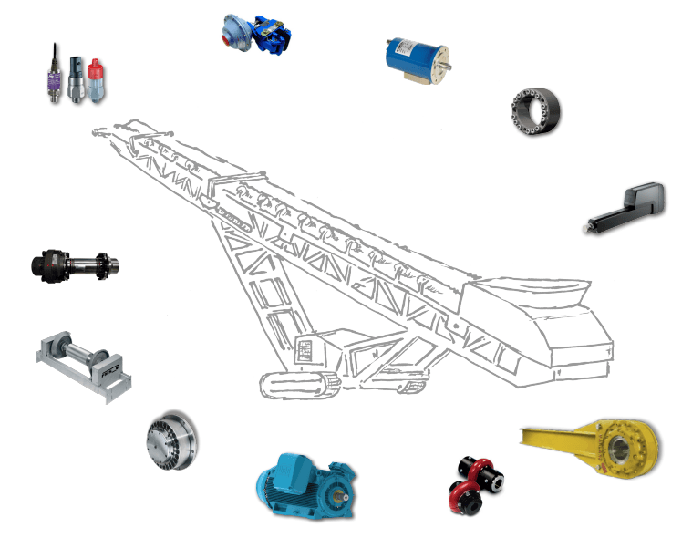Komponenty pro dopravníky – schéma